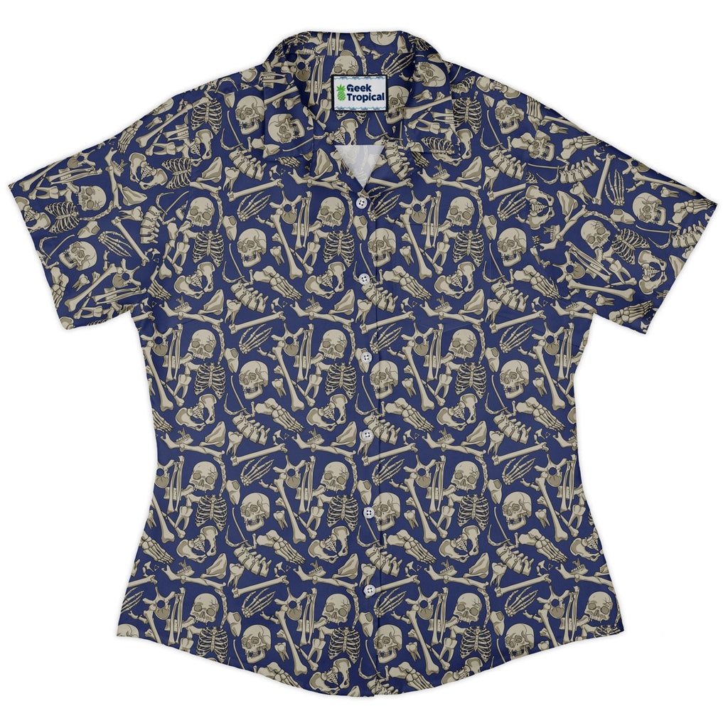 Osteology Dream Curvy Button Up Shirt Geek Nerd Design by Julie Kitzes q225 science print