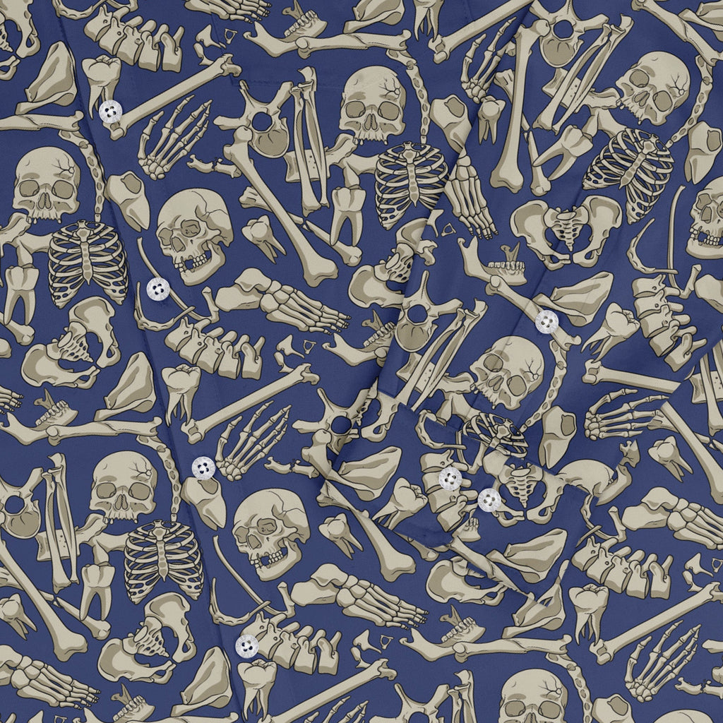 Osteology Dream Long Sleeve Button Up Shirt Geek Nerd adult sizing Design by Julie Kitzes FLOW DESC WRITING