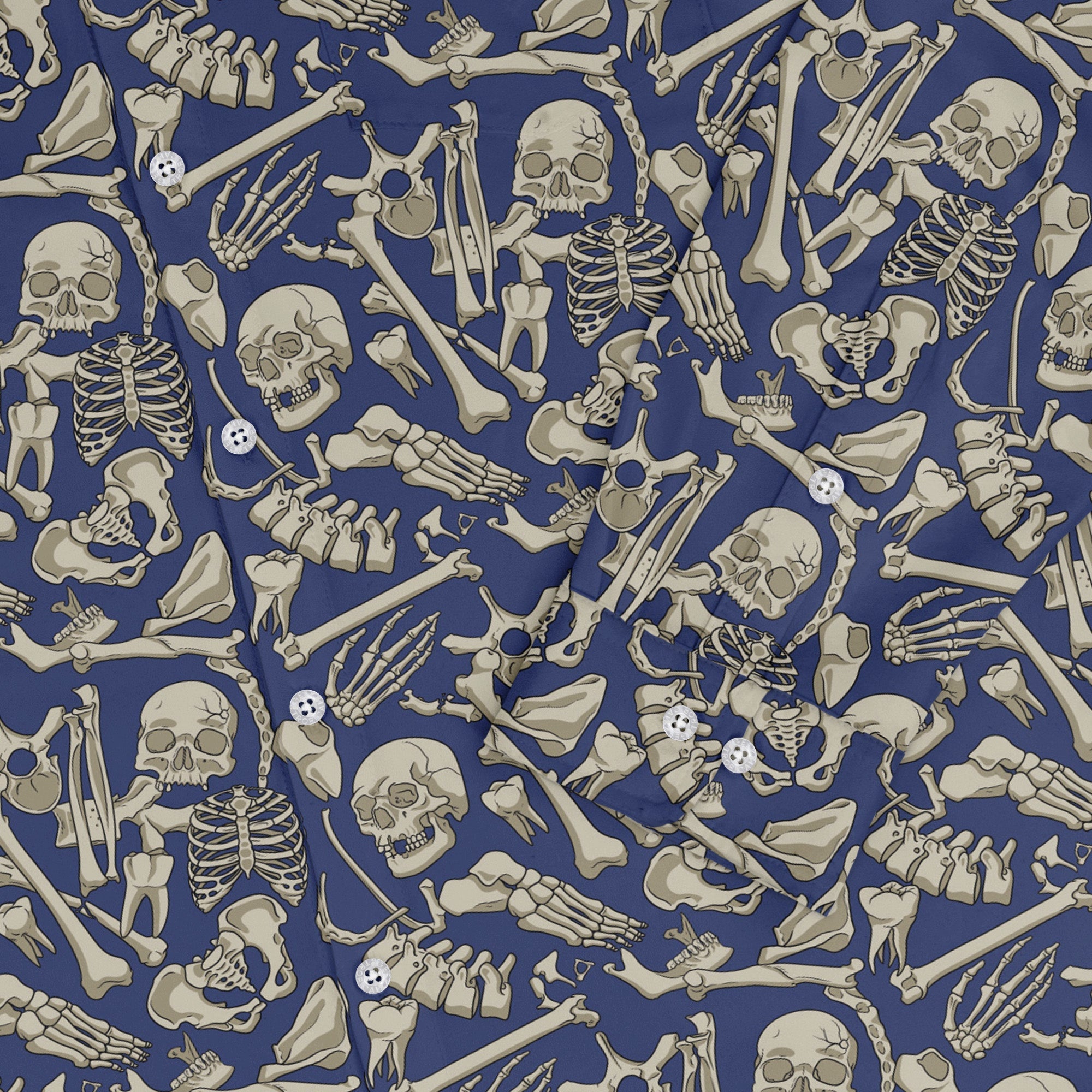 Osteology Dream Long Sleeve Button Up Shirt Geek Nerd adult sizing Design by Julie Kitzes FLOW DESC WRITING