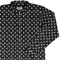 PIxel Ghost Long Sleeve Button Up Shirt Geek Nerd adult sizing Design by Heather Davenport FLOW DESC WRITING