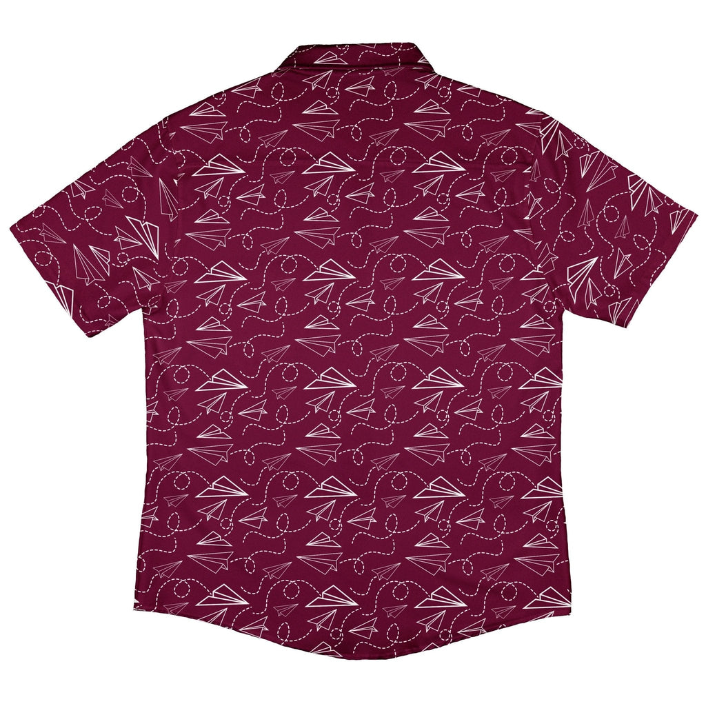 Paper Airplanes Red Button Up Shirt Geek Nerd 0925 adult sizing All Adult Button Up Shirts