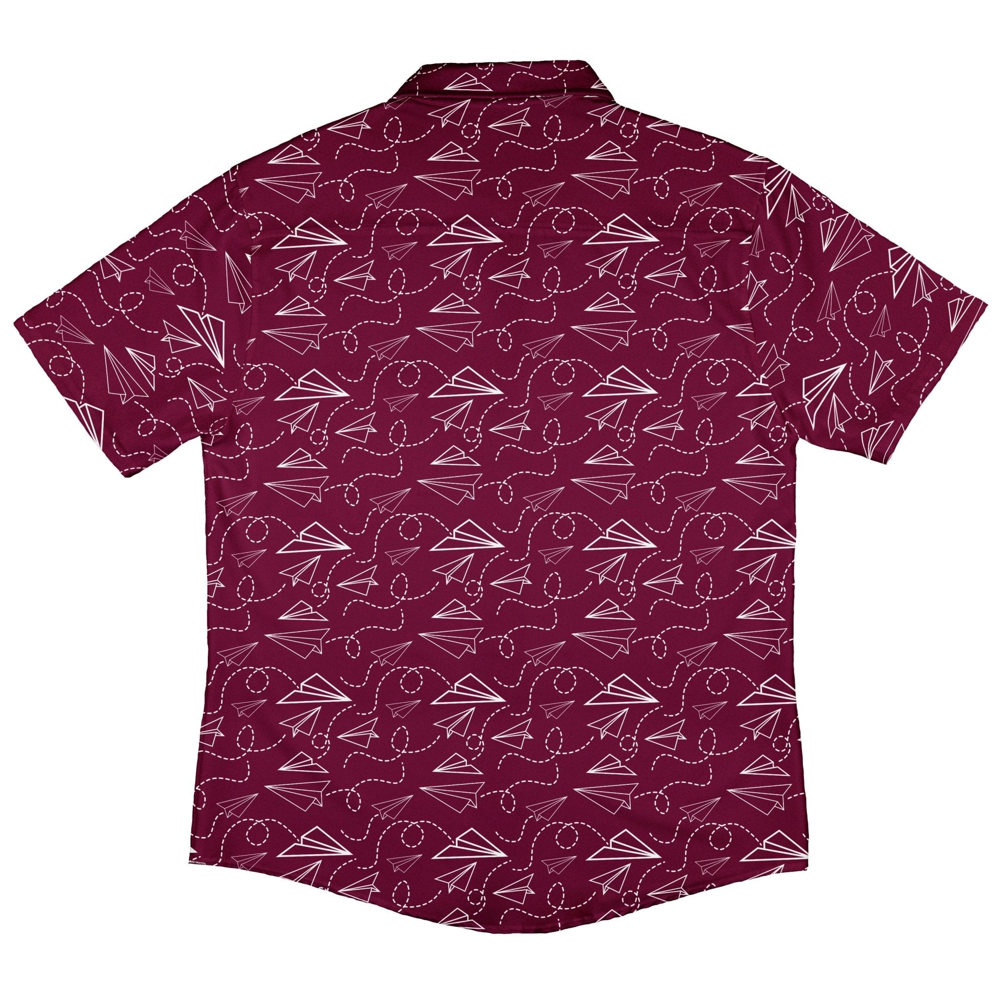 Paper Airplanes Red Button Up Shirt Geek Nerd 0925 adult sizing All Adult Button Up Shirts
