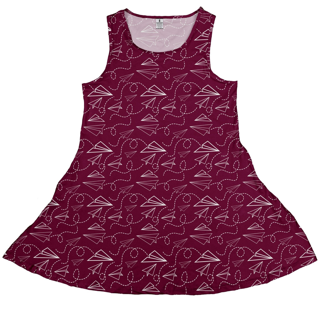 Paper Airplanes Red Dress Geek Nerd 0925 aviation print Design by Heather Davenport