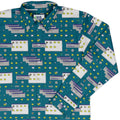 Pattern98 Long Sleeve Button Up Shirt Geek Nerd adult sizing computer print Design by Claire Murphy