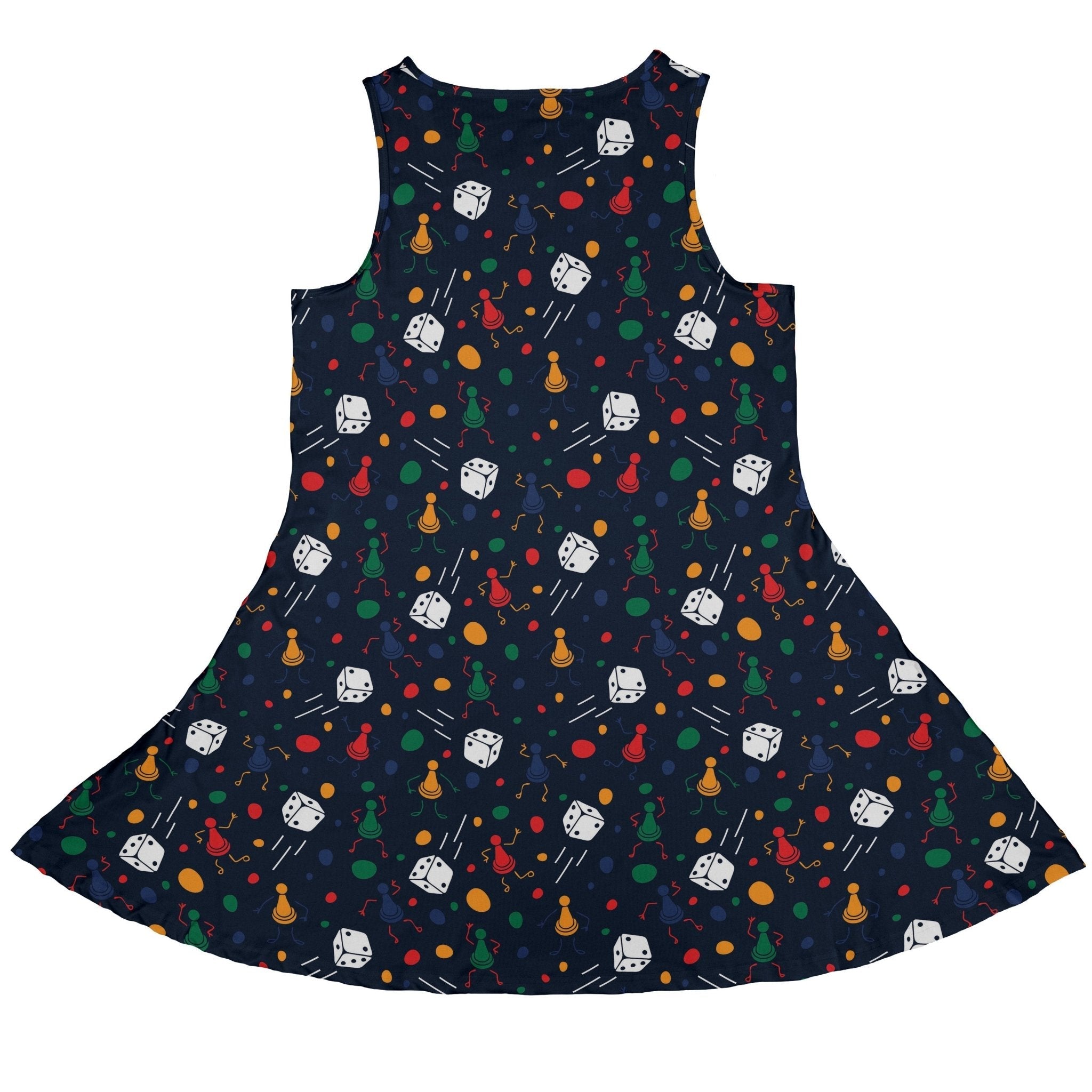 Pawn Party Blue Board Game Dress Geek Nerd board game print lx - C