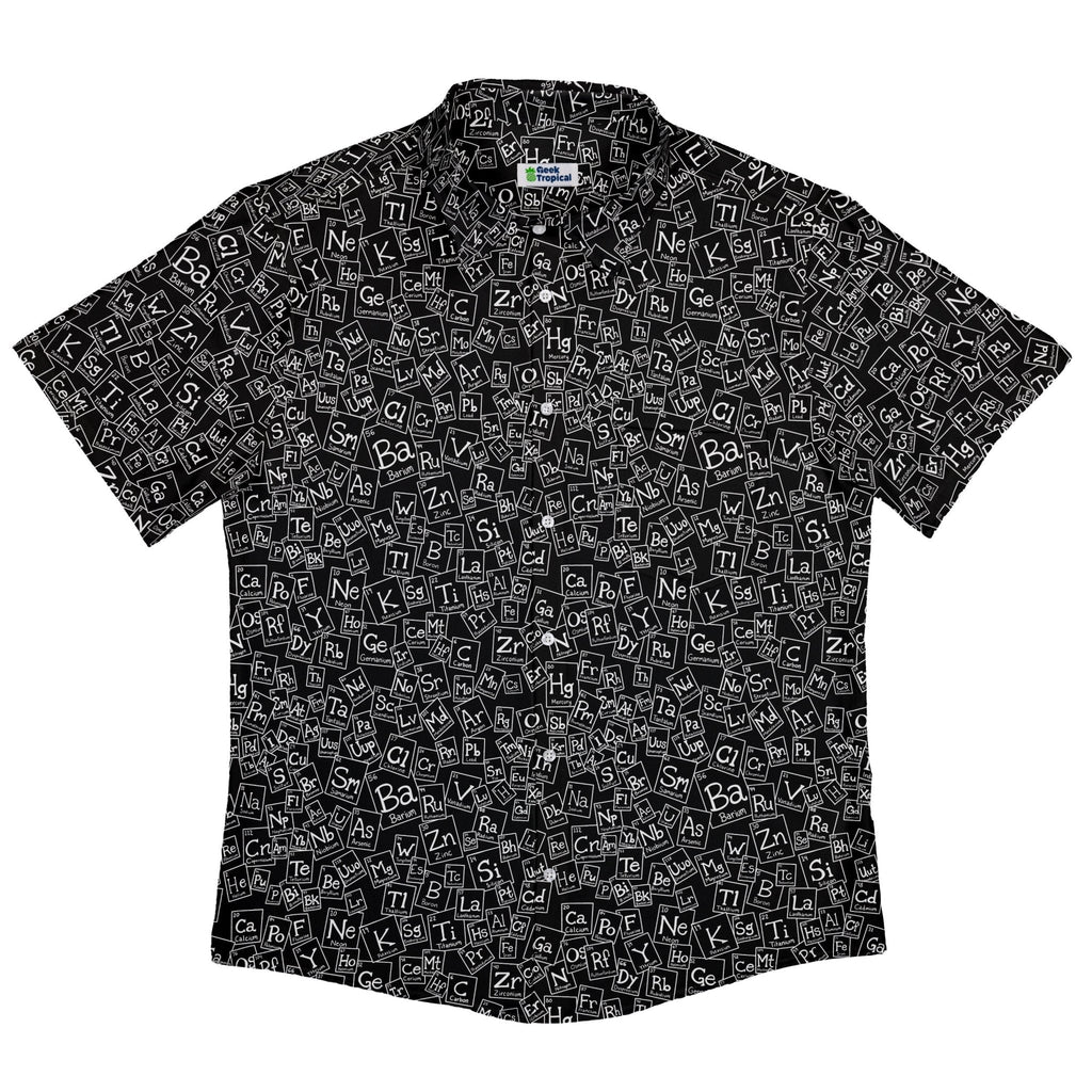 Periodic Table BW Button Up Shirt Geek Nerd adult sizing Design by Julie Kitzes q225