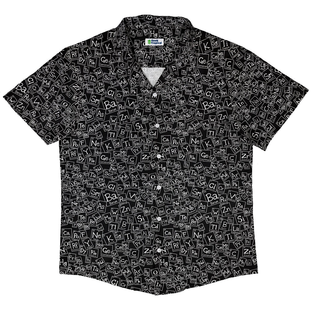 Periodic Table BW Button Up Shirt Geek Nerd adult sizing Design by Julie Kitzes q225