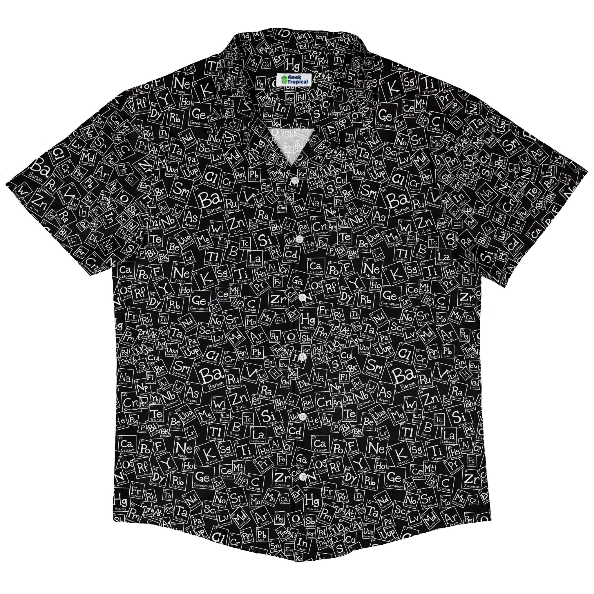 Periodic Table BW Button Up Shirt Geek Nerd adult sizing Design by Julie Kitzes q225