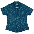 Pi 3.14 Math Blue Curvy Button Up Shirt Geek Nerd mathematics print women