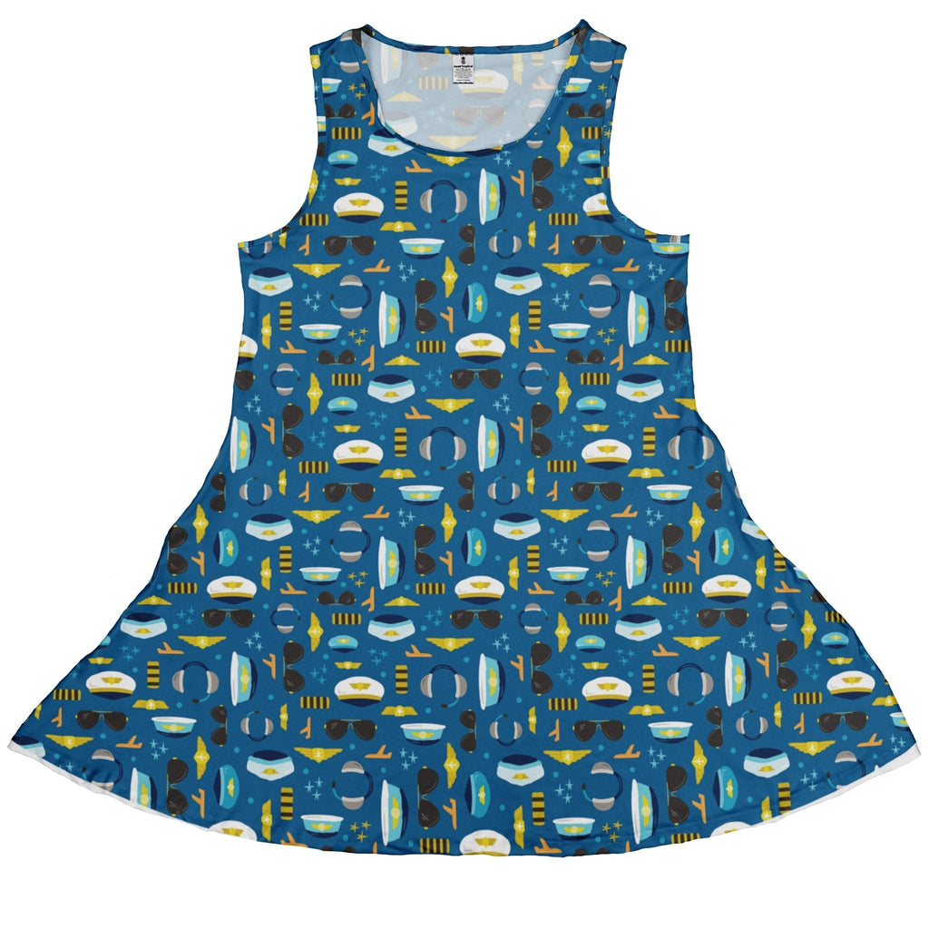Pilot Uniform Dress Geek Nerd aviation print Design by Zirkus Design lx - C
