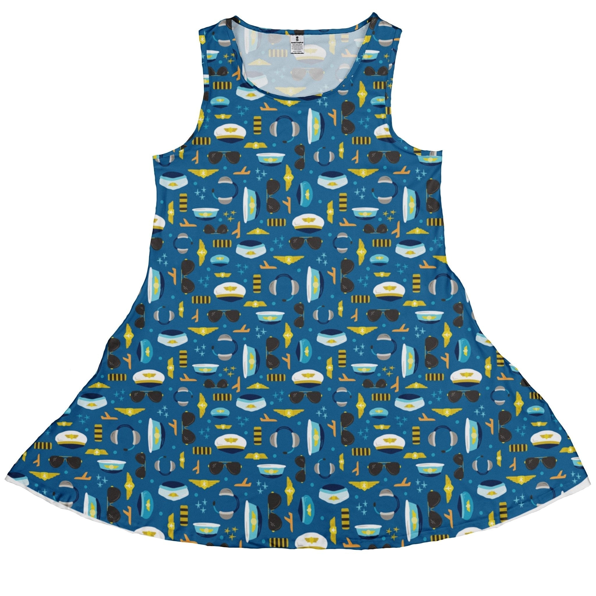 Pilot Uniform Dress Geek Nerd aviation print Design by Zirkus Design lx - C