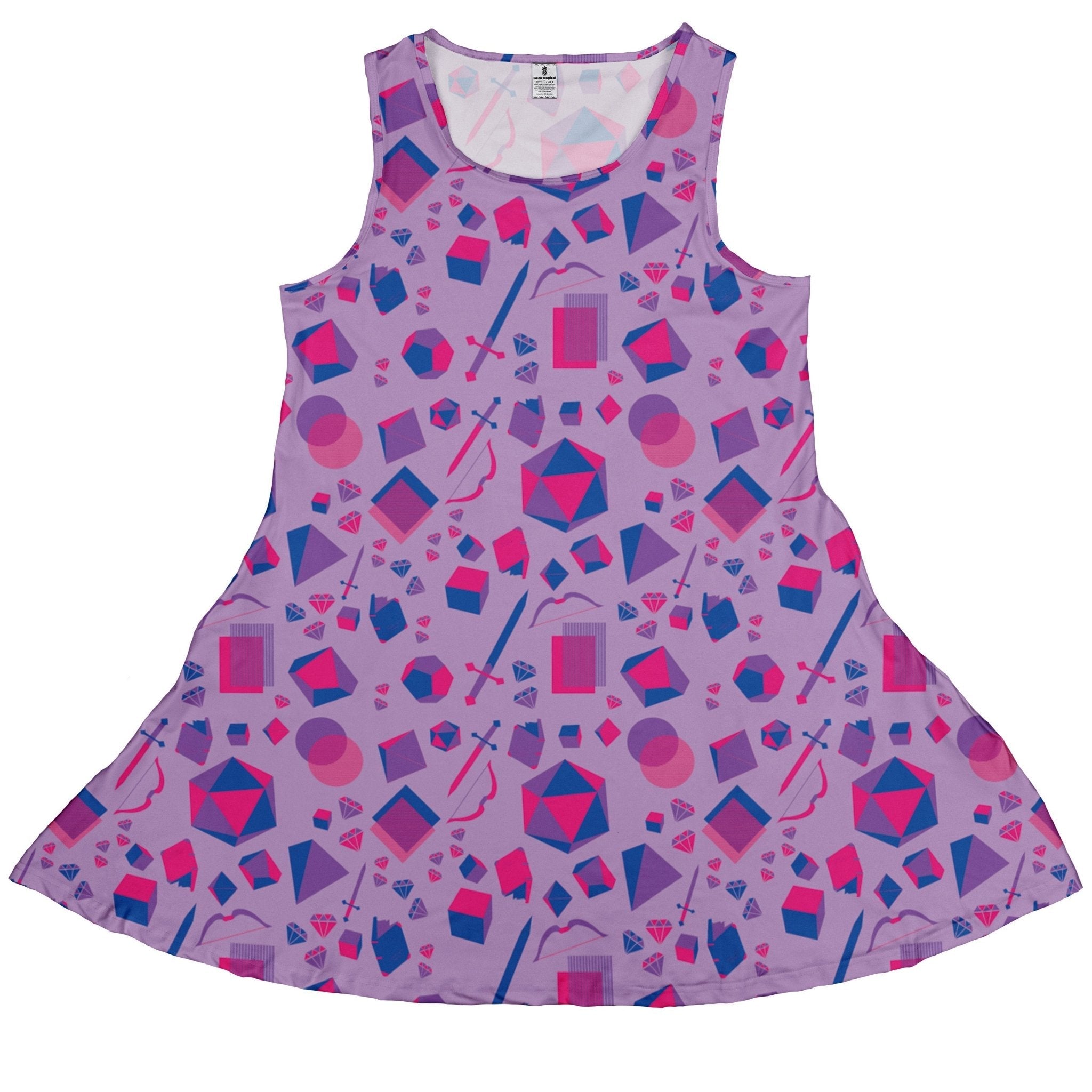 Pink Blue And Bisexual Colors Tabletop Rpg Items Dnd Dress Geek Nerd dnd & rpg print lx - C Pride Patterns