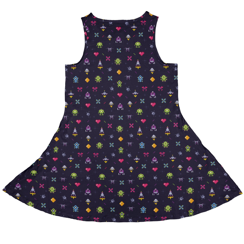 Pixel Art Arcade Video Game Purple Dress Geek Nerd lx - C video game arcade print