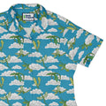 Pixel Dragon Video Game Sky Curvy Button Up Shirt Geek Nerd Designs by Nathan fantasy prints q225