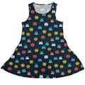 Pixel Monsters Teal Video Game Dress Geek Nerd lx - C video game arcade print