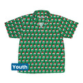Pixel Santa Hats Dice Youth Hawaiian Shirt Geek Nerd Christmas Print Design by Heather Davenport q4