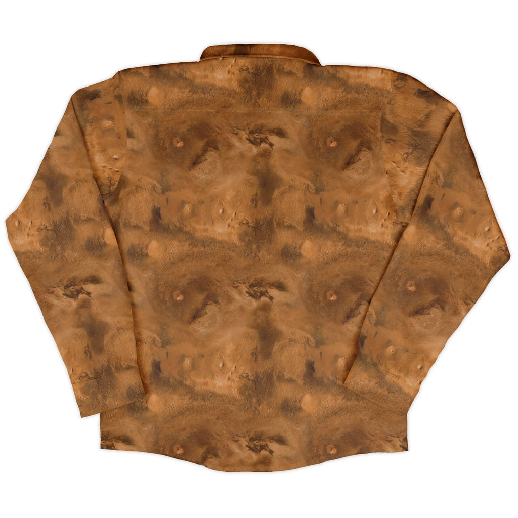 Planet Mars Space Long Sleeve Button Up Shirt Geek Nerd adult sizing Designs by Nathan FLOW DESC WRITING