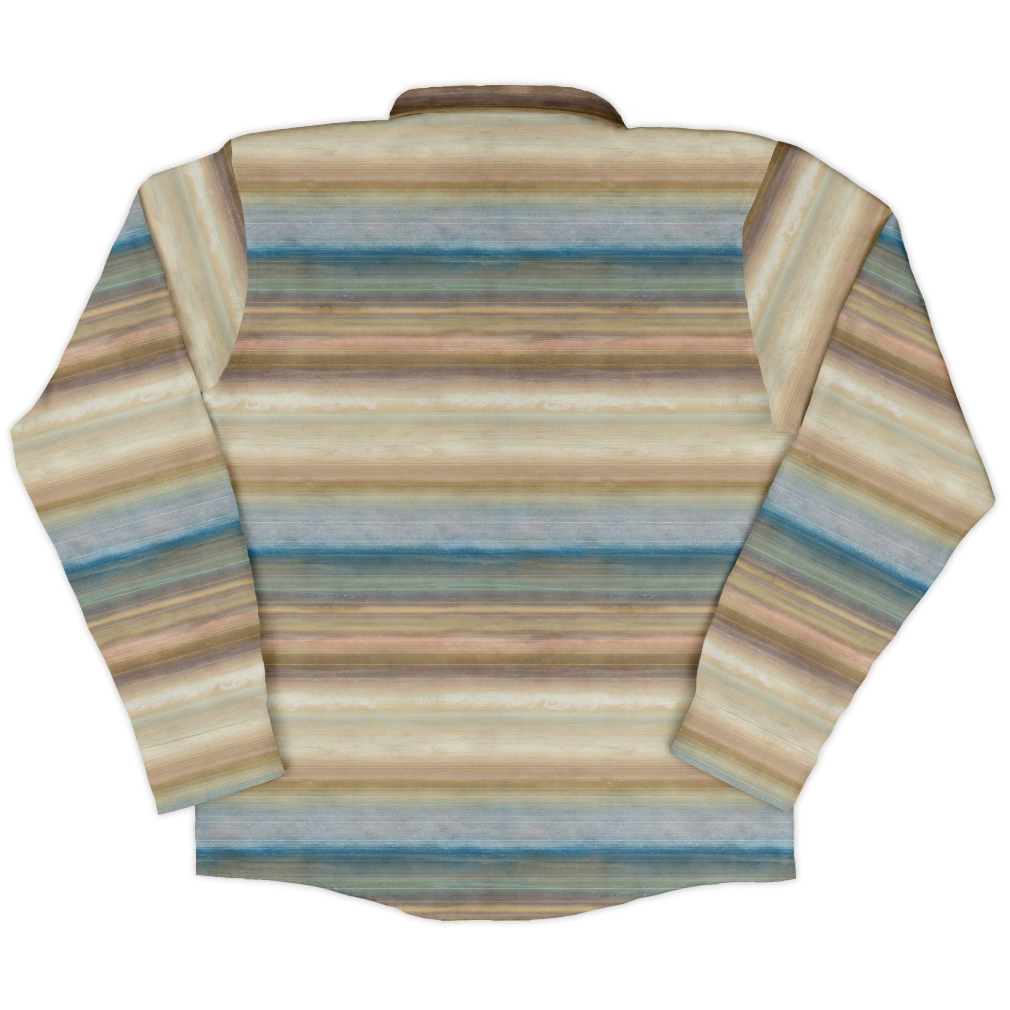 Planet Saturn Space Long Sleeve Button Up Shirt Geek Nerd adult sizing Designs by Nathan FLOW DESC WRITING