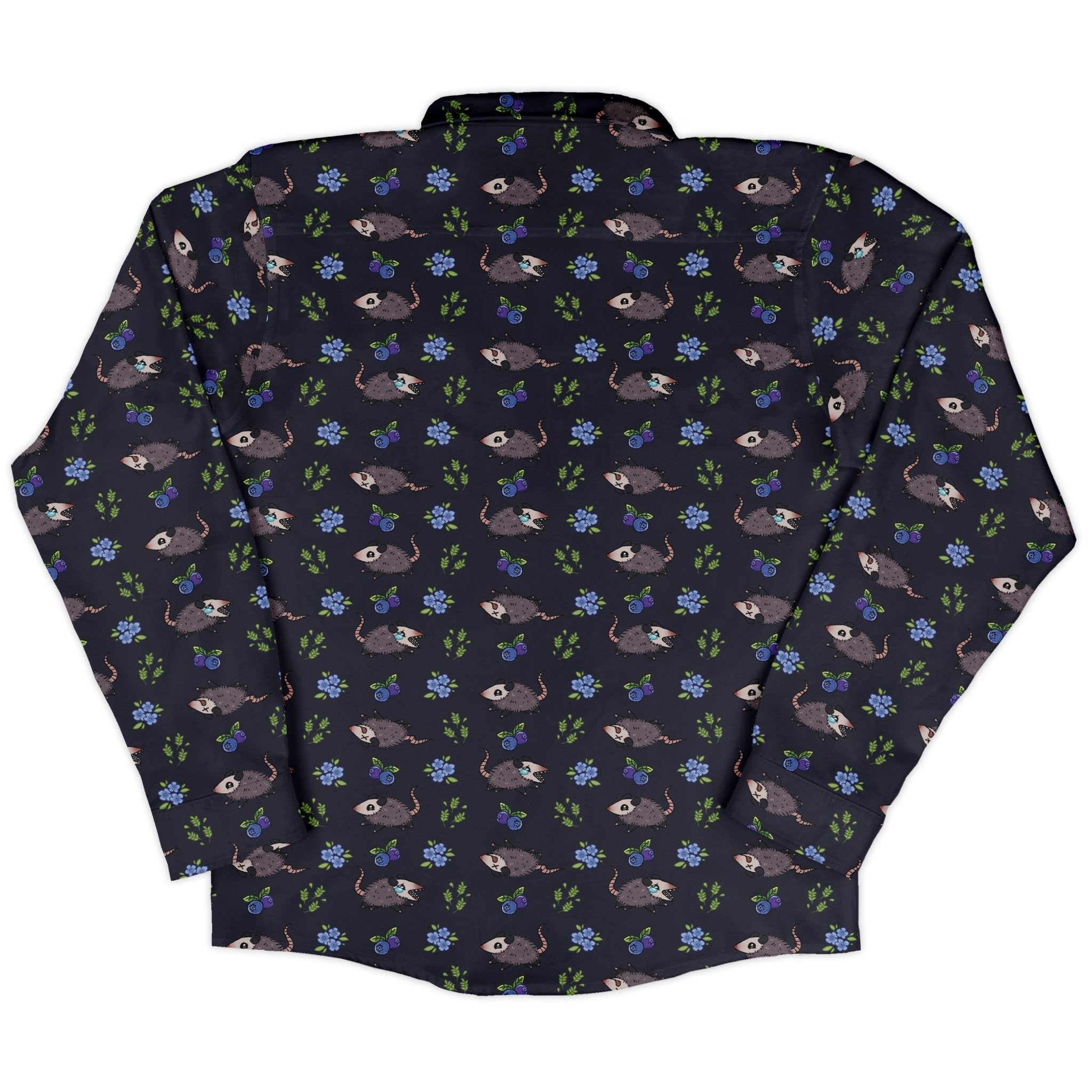 Playing Possum Long Sleeve Button Up Shirt Geek Nerd 0925 adult sizing All Adult Button Up Shirts