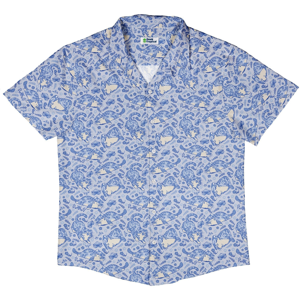 Porcelain Tigers Button Up Shirt Geek Nerd 0925 adult sizing All Adult Button Up Shirts