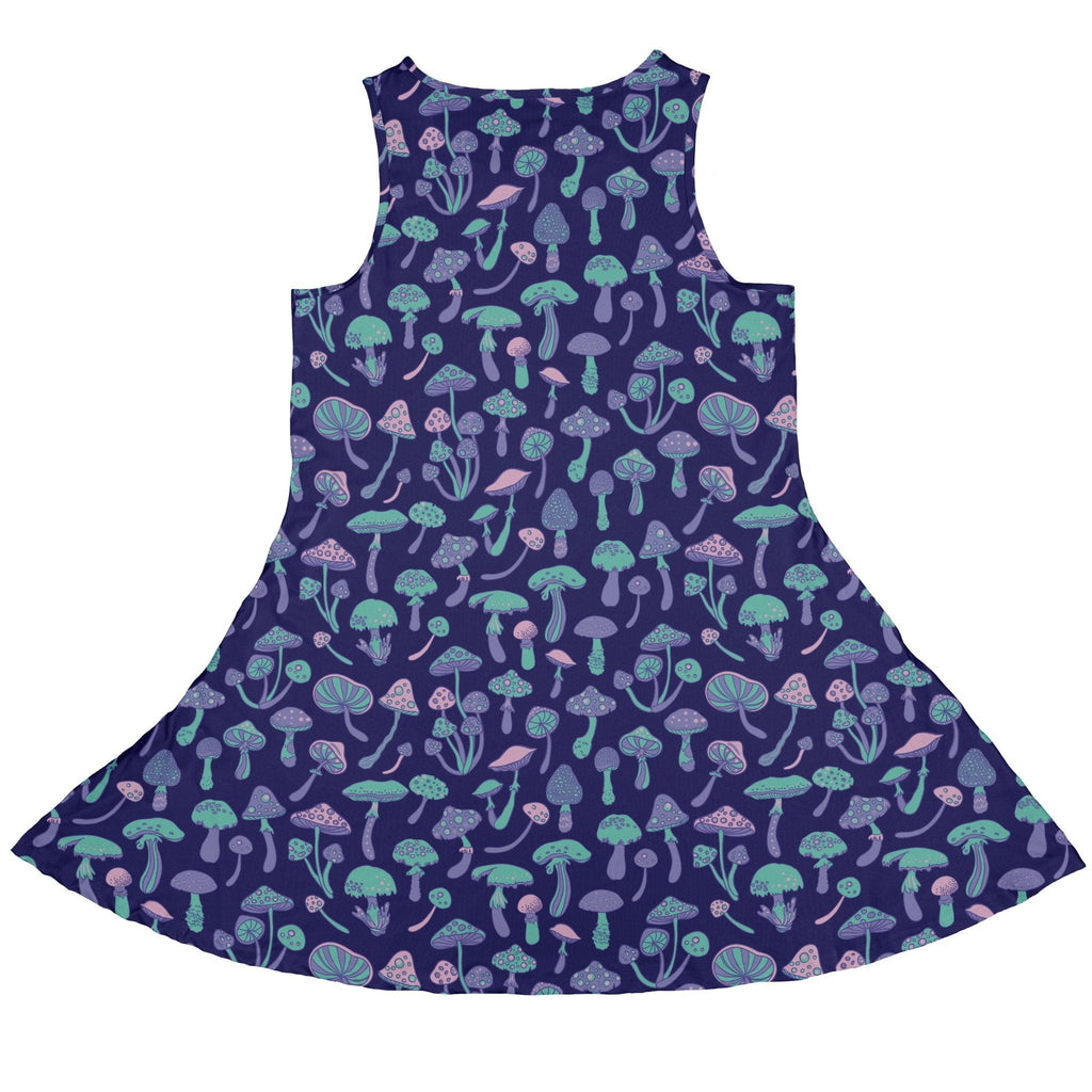 Psychedelic Mushrooms Dress Geek Nerd Botany Print lx - C