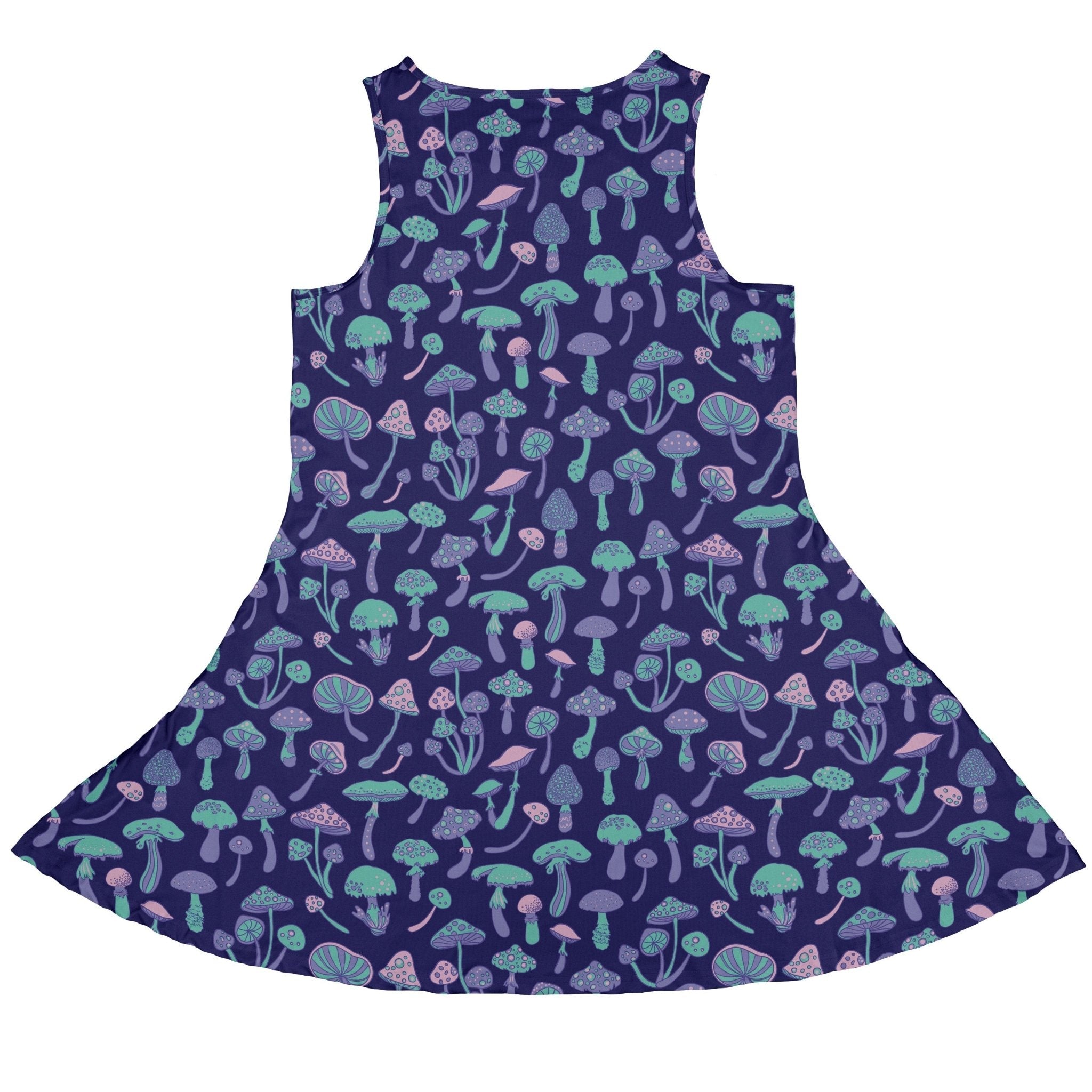 Psychedelic Mushrooms Dress Geek Nerd Botany Print lx - C