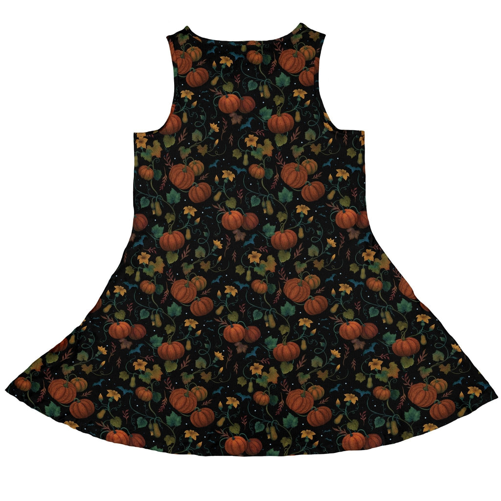 Pumpkin Bats Dress Geek Nerd 0925 Animal Patterns Botany Print