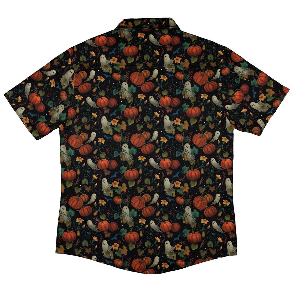 Pumpkin Ghosts Button Up Shirt Geek Nerd 0925 adult sizing All Adult Button Up Shirts