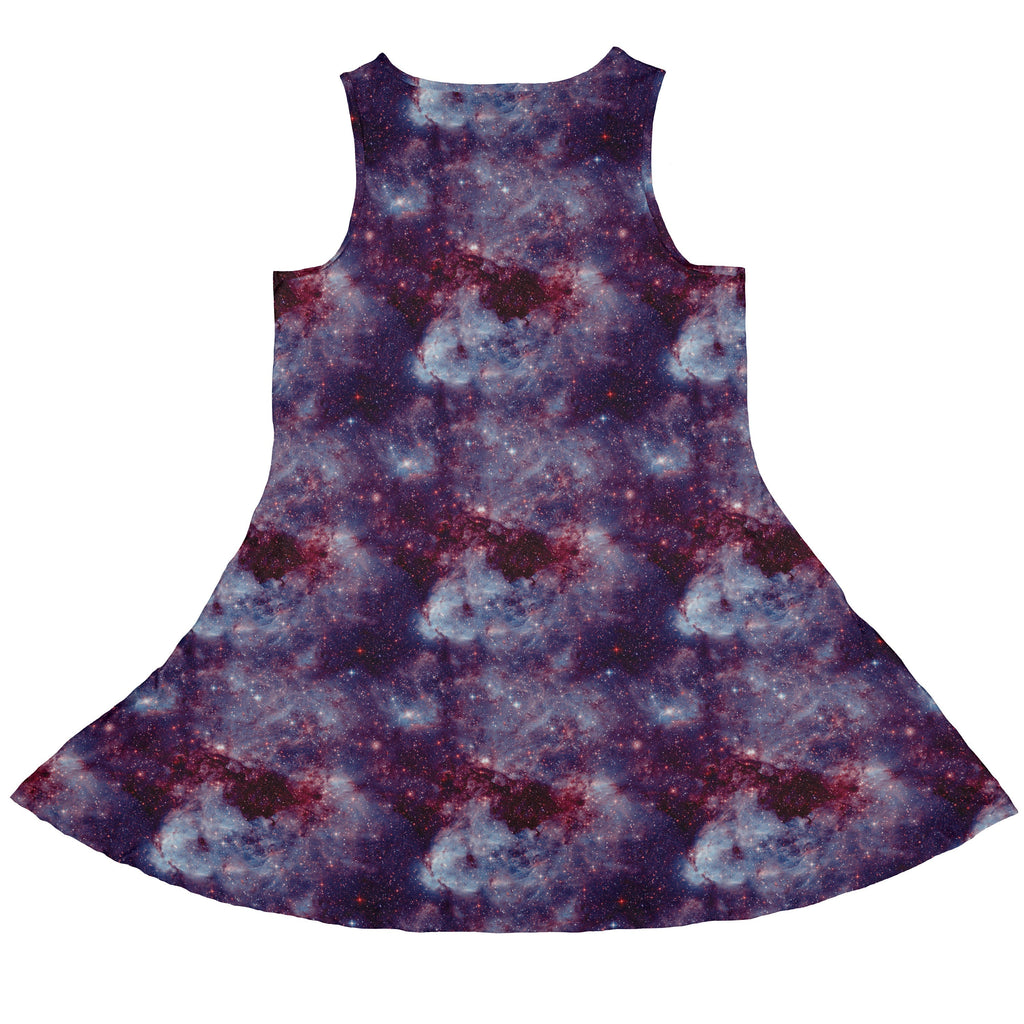 Purple Nebula Space Sleeveless Dress