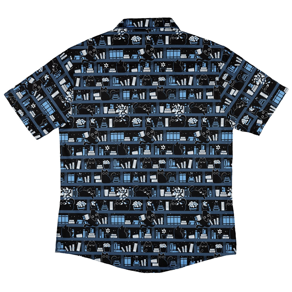 Purrrfect Library Button Up Shirt Geek Nerd 0925 adult sizing All Adult Button Up Shirts