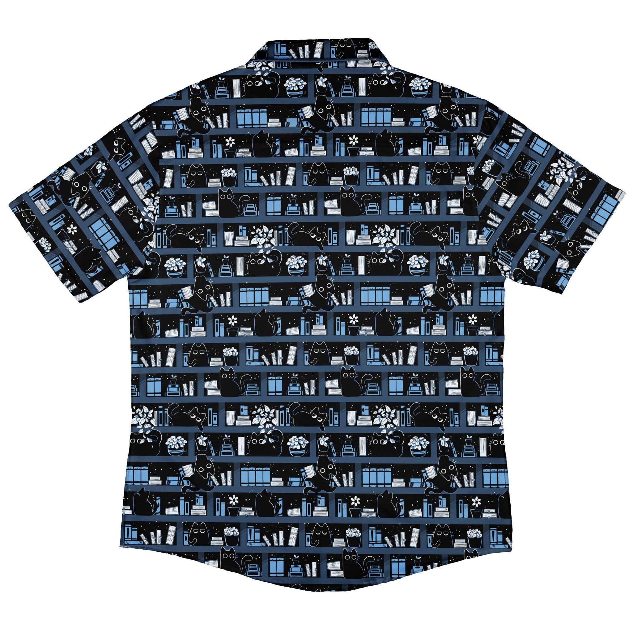 Purrrfect Library Button Up Shirt Geek Nerd 0925 adult sizing All Adult Button Up Shirts