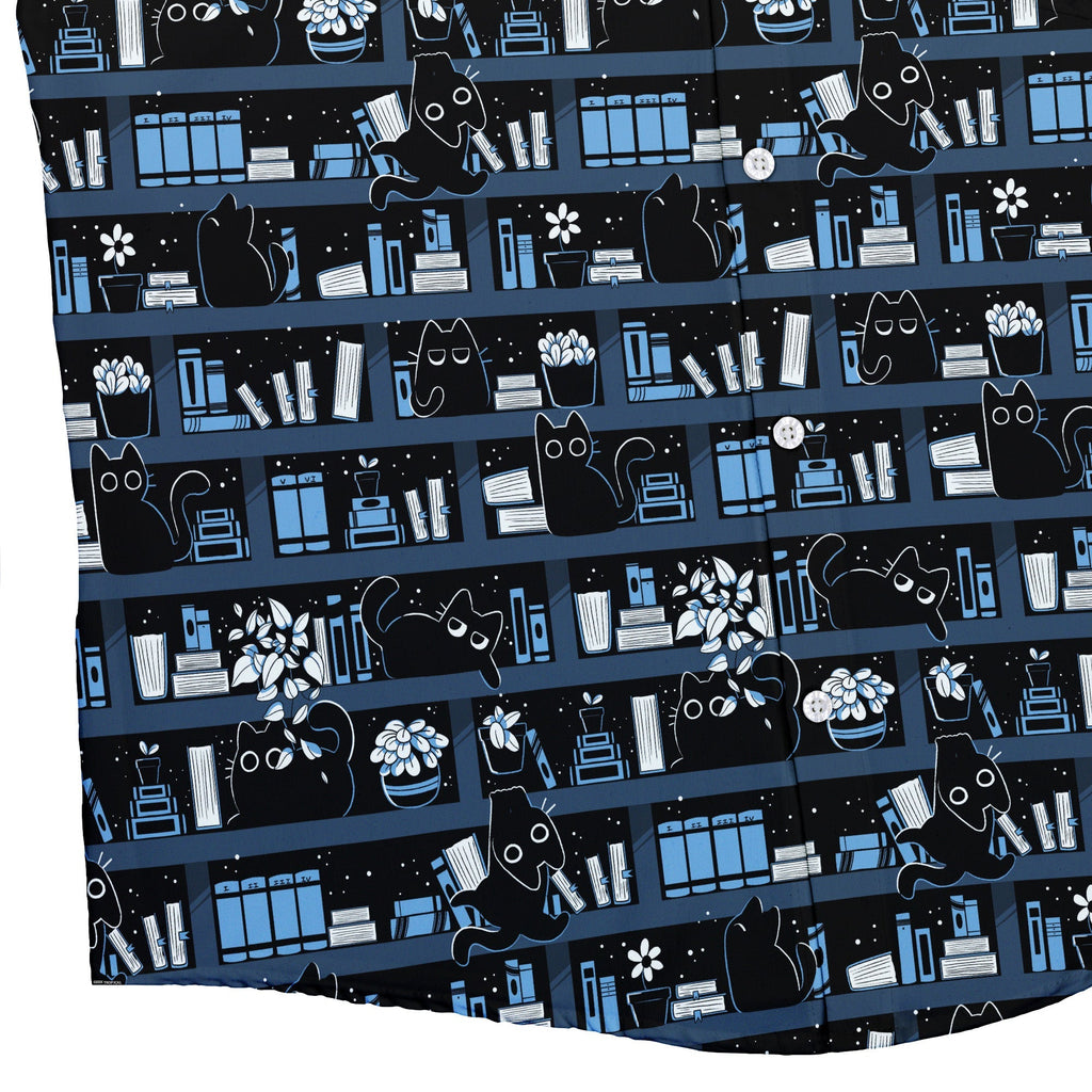 Purrrfect Library Button Up Shirt Geek Nerd 0925 adult sizing All Adult Button Up Shirts