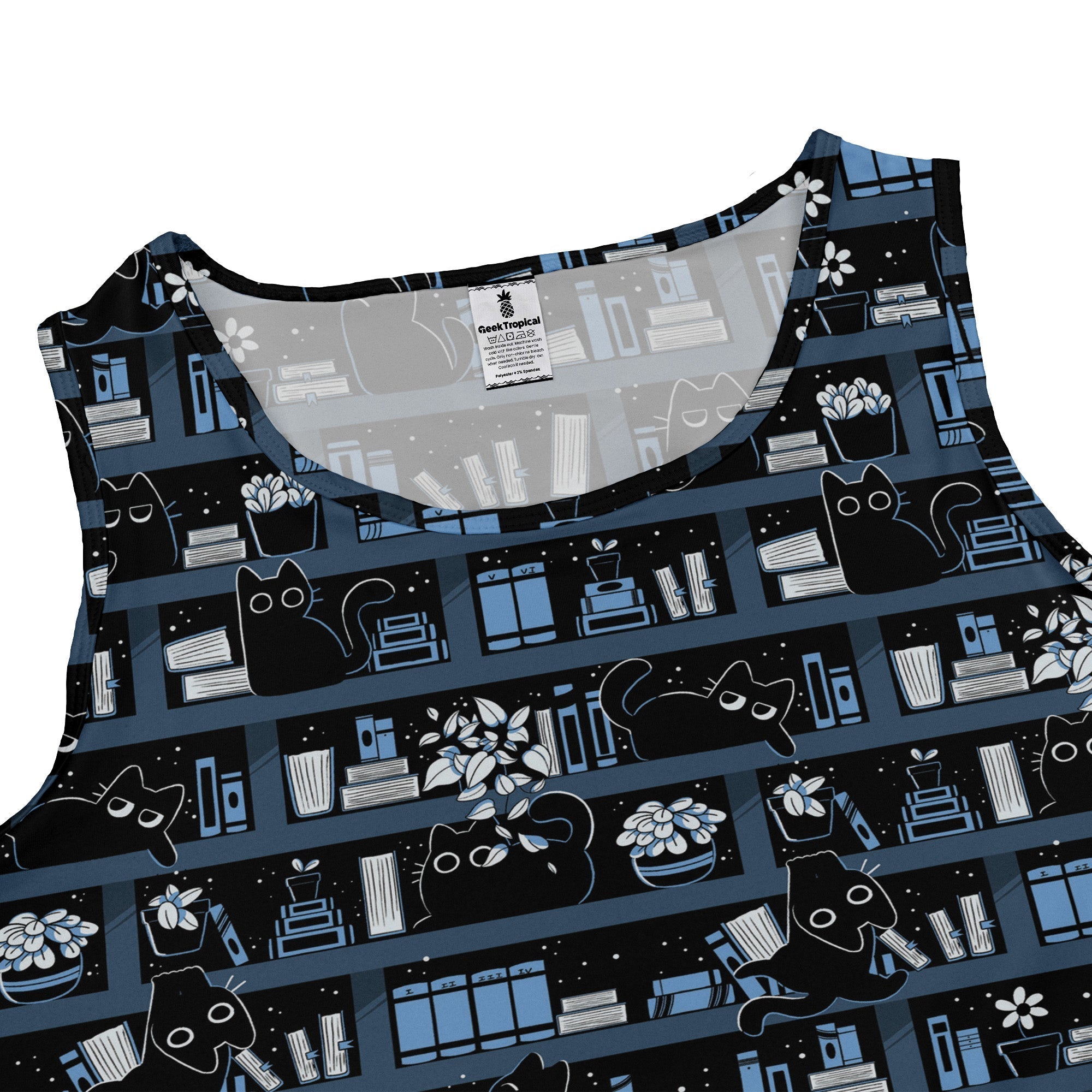 Purrrfect Library Dress Geek Nerd 0925 Animal Patterns Book Prints
