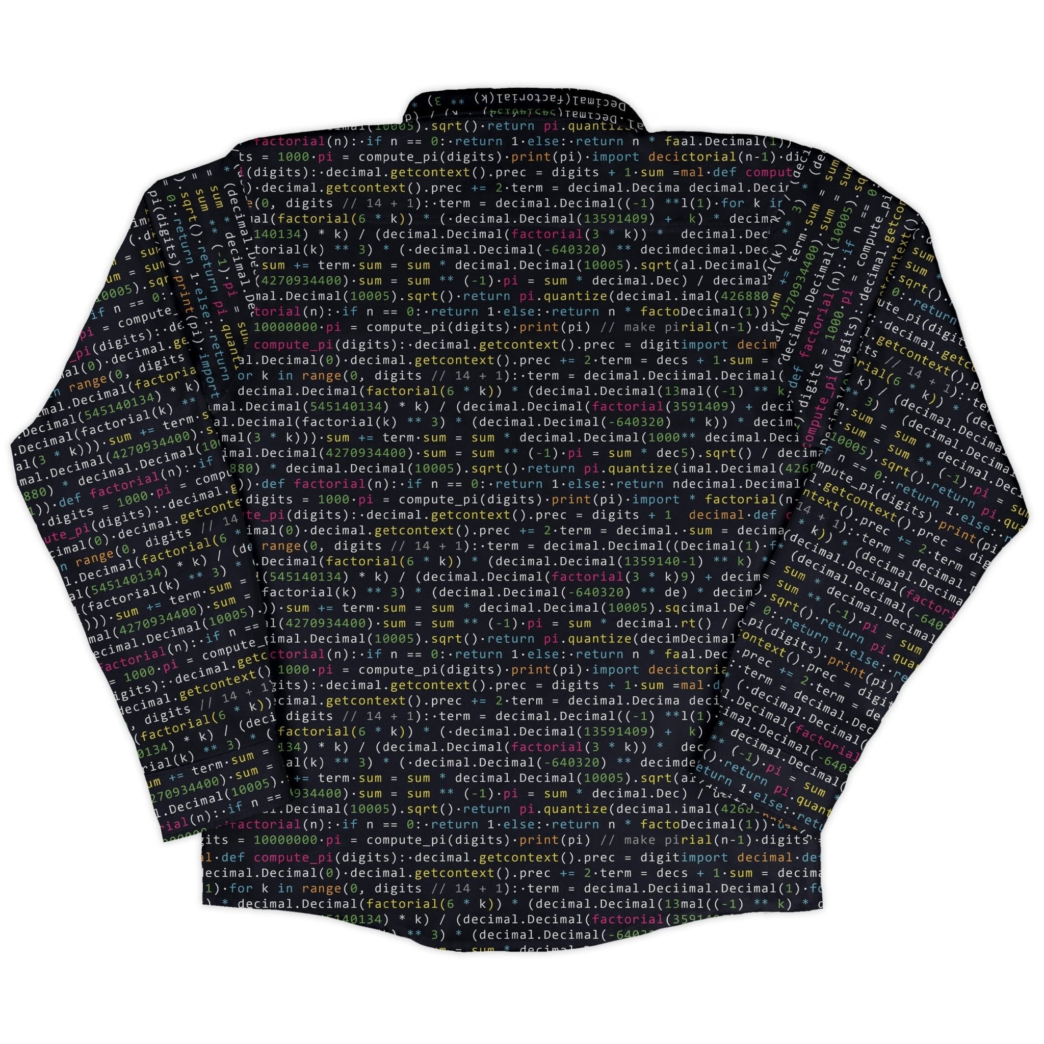 Python Pi Long Sleeve Button Up Shirt Geek Nerd adult sizing computer print FLOW DESC WRITING