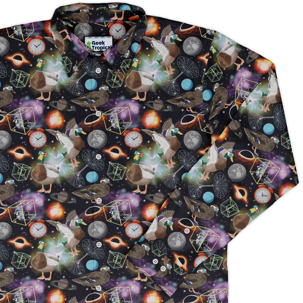 Quacktum Physics Long Sleeve Button Up Shirt Geek Nerd 0925 adult sizing All Adult Button Up Shirts