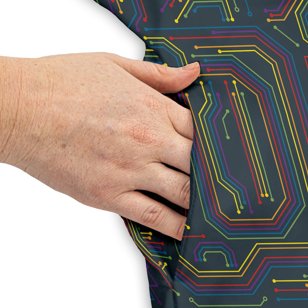Rainbow Computer Circuit Board Dress Geek Nerd computer print lx - C Pride Patterns