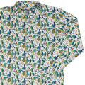 Rainbow Dragons Dnd Dice White Long Sleeve Button Up Shirt Geek Nerd adult sizing Animal Patterns Design by Heather Davenport