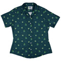 Raining Frogs Dark Teal Curvy Button Up Shirt Geek Nerd Animal Patterns Anime Design by Ardi Tong