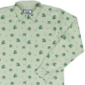 Raining Frogs Pastel Green Long Sleeve Button Up Shirt Geek Nerd adult sizing Animal Patterns Anime