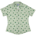 Raining Frogs Pastel Green Curvy Button Up Shirt Geek Nerd Animal Patterns Anime Design by Ardi Tong