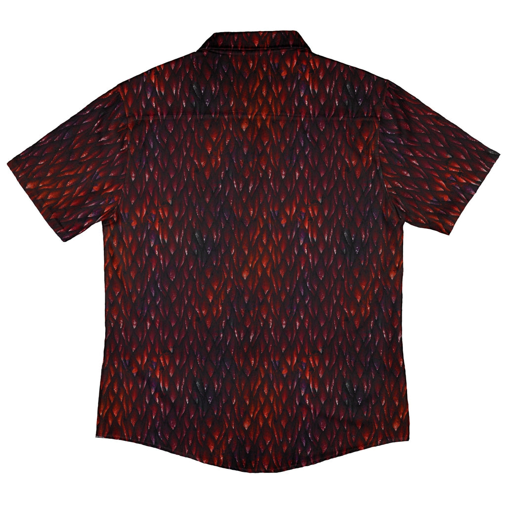 Red Dragon Scales Dnd Button Up Shirt - adult sizing - dnd & rpg print - Fantasy Prints