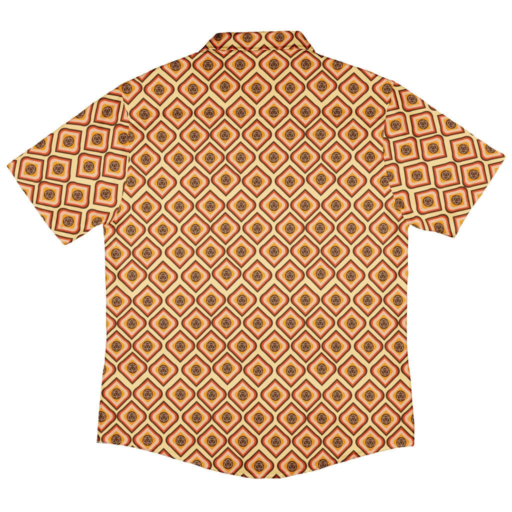 Retro Diamond Dice Button Up Shirt Geek Nerd adult sizing Design by Heather Davenport dnd & rpg print