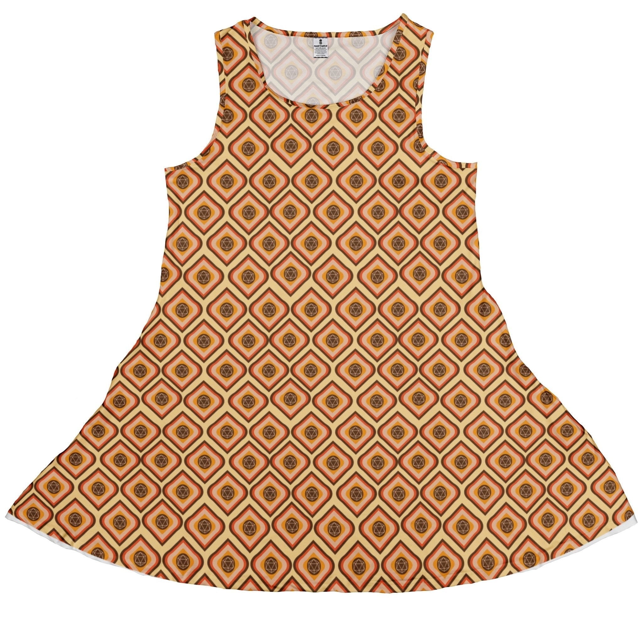 Retro Diamond Dice Dress Geek Nerd Design by Heather Davenport dnd & rpg print lx - C