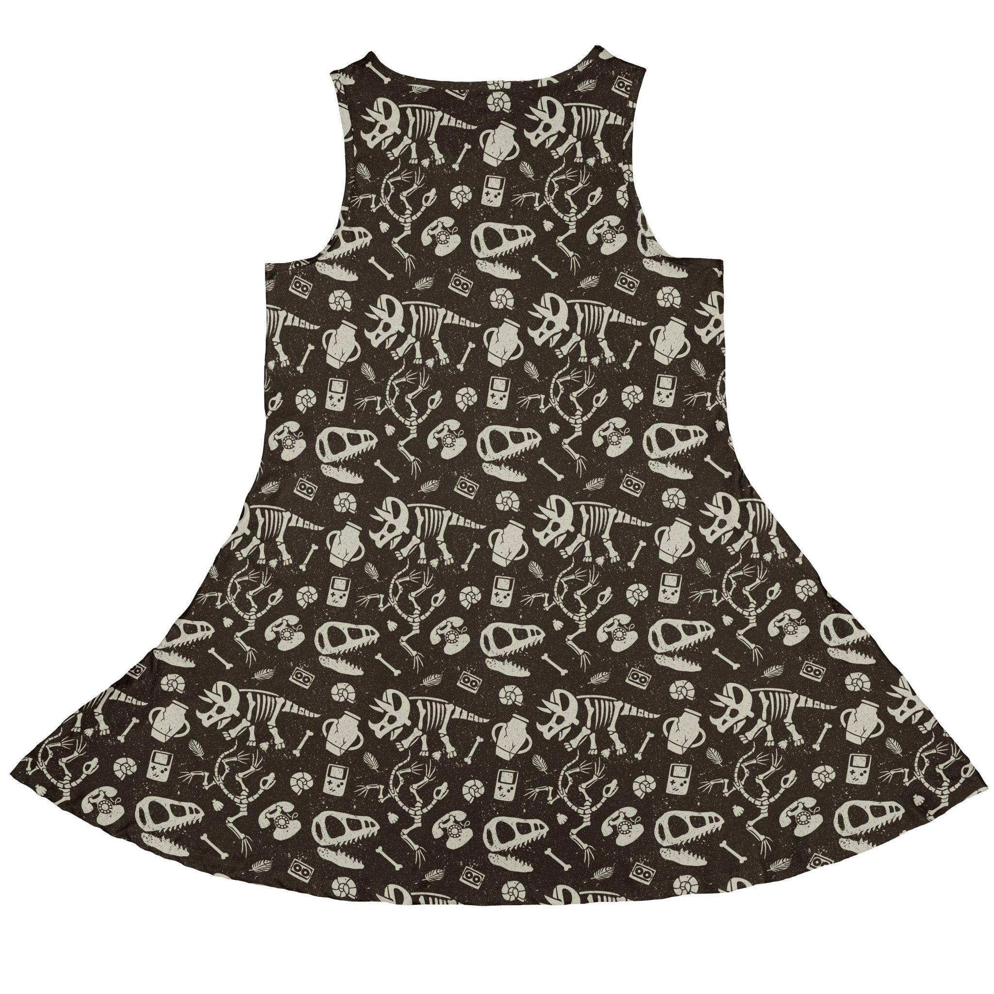 Retro Fossils And Dinosaurs Dress Geek Nerd Design by Tobe Fonseca dinosaur print lx - C