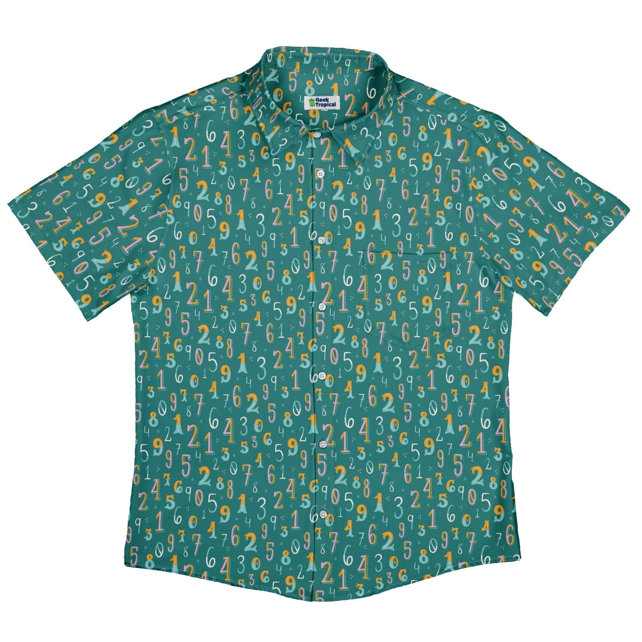 Retro Math Button Up Shirt Geek Nerd adult sizing Design by Zirkus Design mathematics print