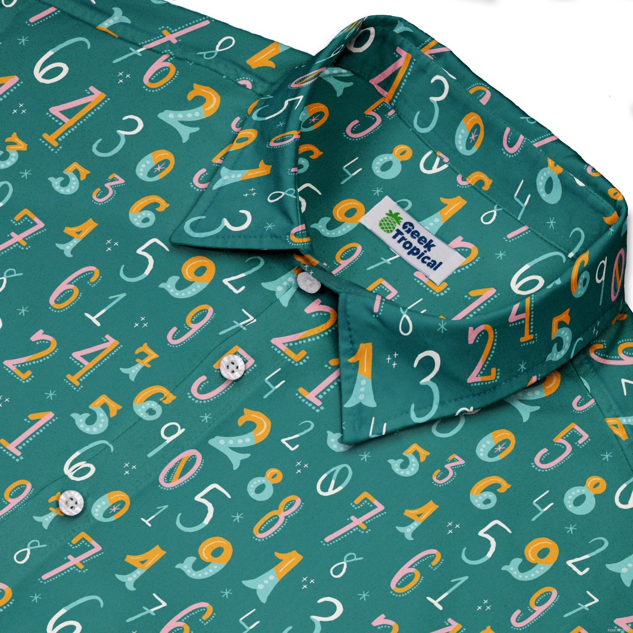 Retro Math Button Up Shirt Geek Nerd adult sizing Design by Zirkus Design mathematics print
