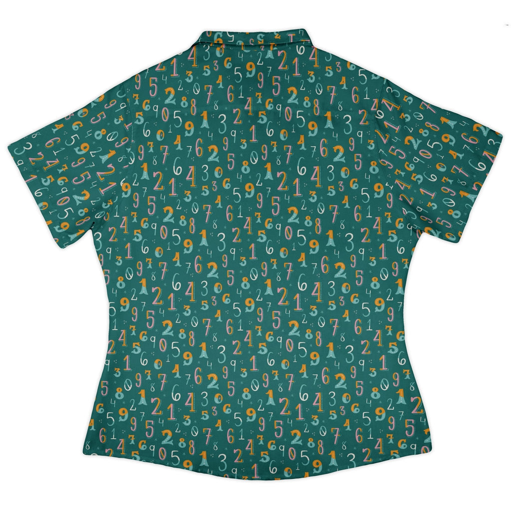 Retro Math Curvy Button Up Shirt Geek Nerd Design by Zirkus Design mathematics print q225