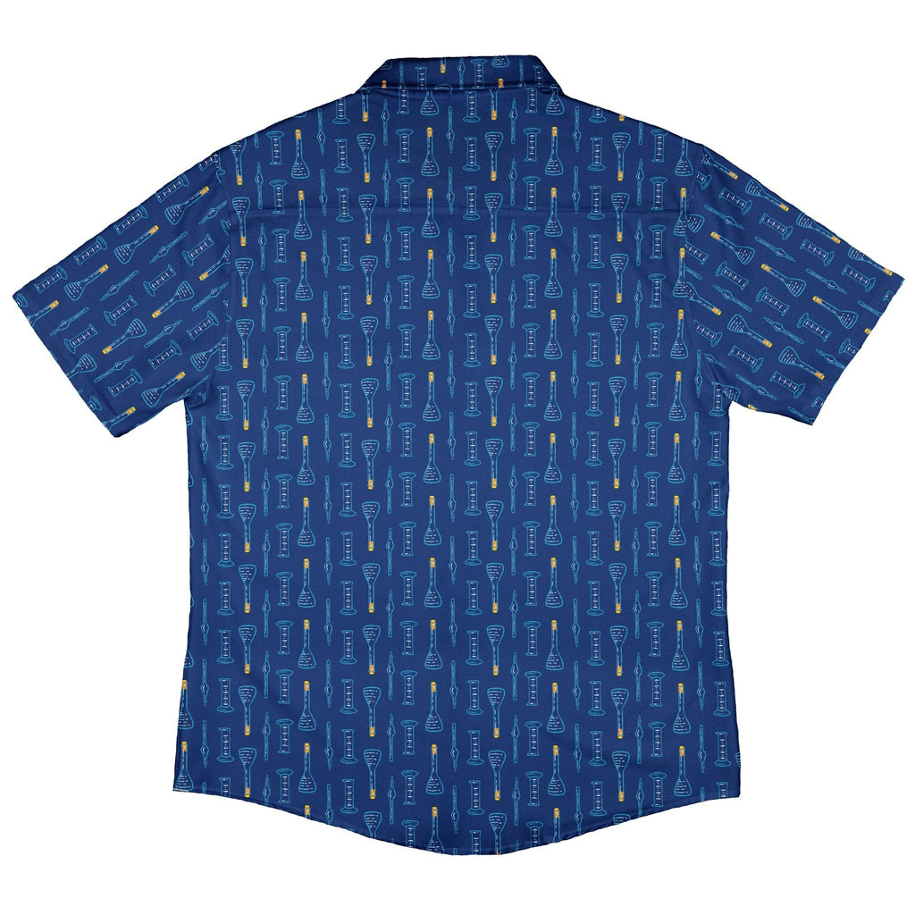 Retro Beaker Button Up Shirt Geek Nerd adult sizing Design by Zirkus Design q225