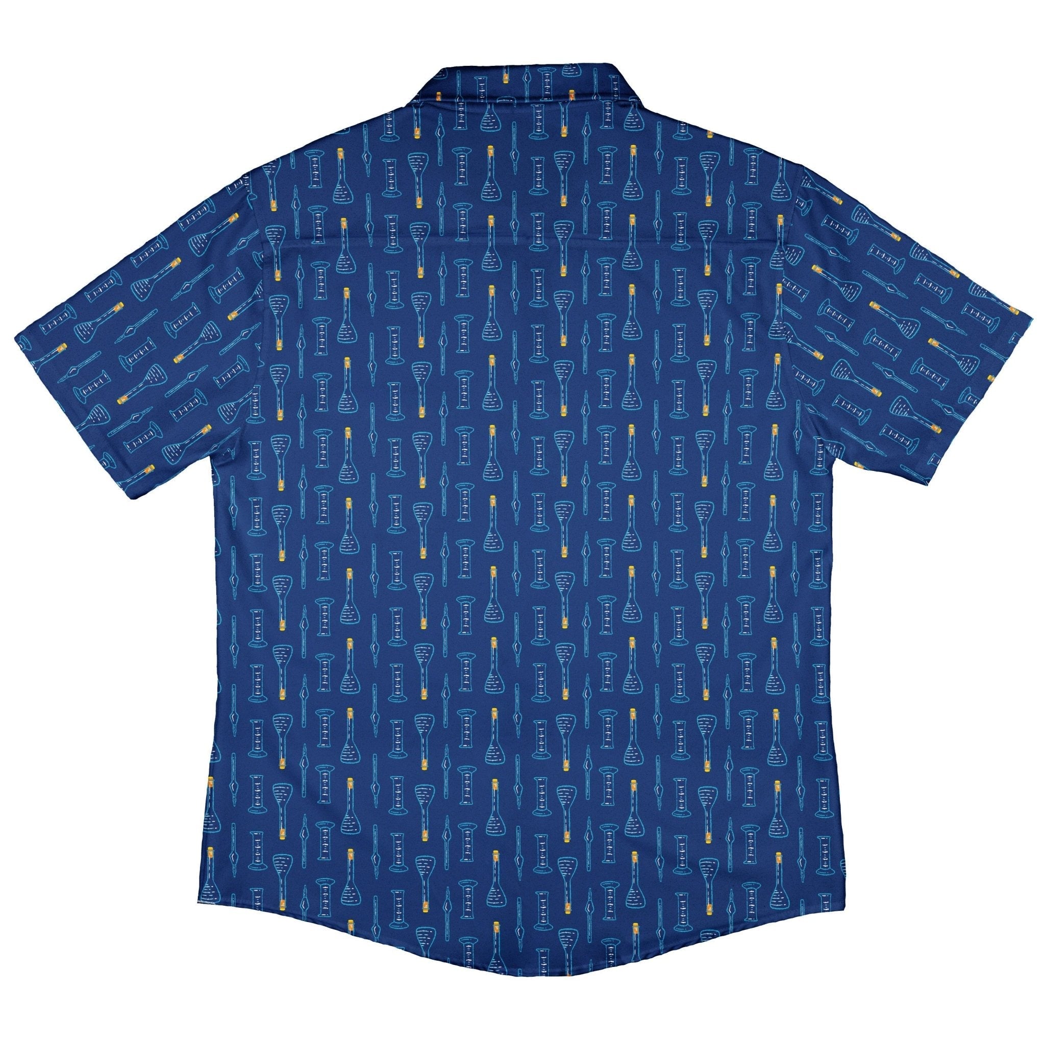 Retro Beaker Button Up Shirt Geek Nerd adult sizing Design by Zirkus Design q225