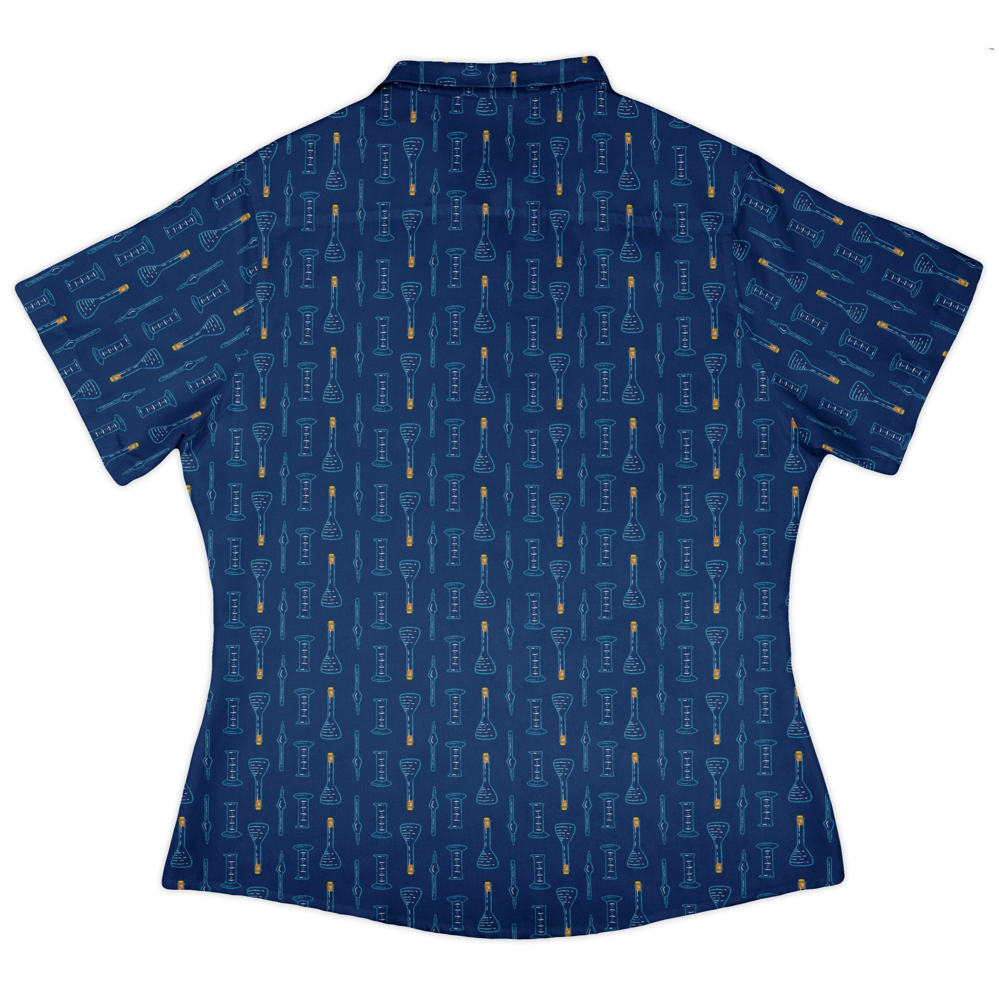 Retro Beaker Curvy Button Up Shirt Geek Nerd Design by Zirkus Design q225 science print